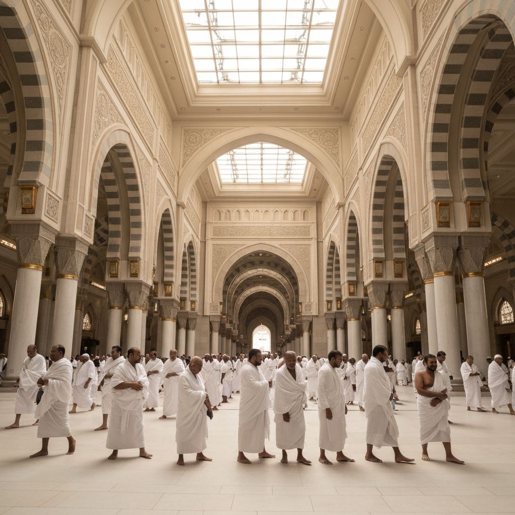 Jamaah melakukan sa'i antara Marwa dan Safa